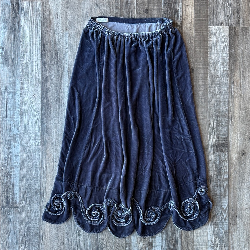Krista Larson Blue / Gray Velvet Skirt